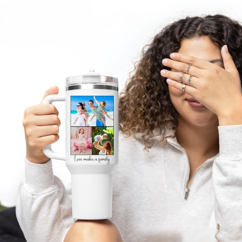 Custom Photo Tumbler,Photo 40oz Tumbler,Mother s Day Tumbler, Personalized Picture Mug, Family Memories, Gift for Grandma