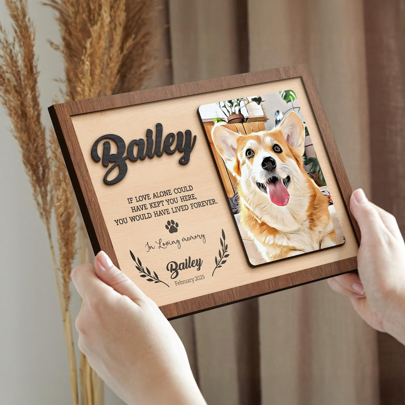 Personalized Wooden Pet Memorial Plaque A Meaningful Keepsake with Art Photo, Dog Memorial Gifts, Dog Sympathy Gift, Pet potrait Frame