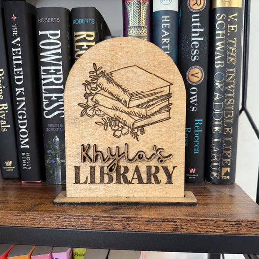 Personalized Library Sign, my Library Sign, Book Sign, Bookish Sign, Bookshelf decor, bookshelf sign, bookshelf personalized