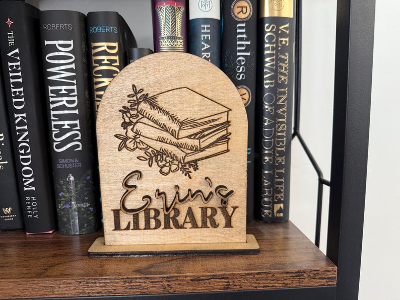 Personalized Library Sign, my Library Sign, Book Sign, Bookish Sign, Bookshelf decor, bookshelf sign, bookshelf personalized