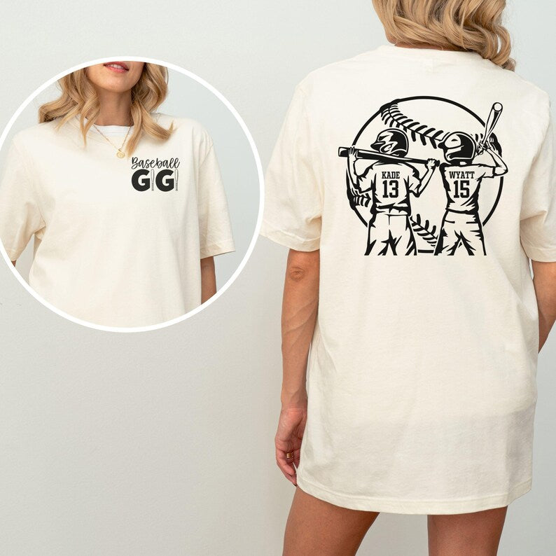 Custom Baseball Gigi Shirt with Players Names & Jersey Numbers Personalized Gift for Baseball Gigi Baseball Gigi Tee Custom Mothers Day Gift