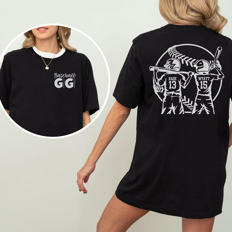Custom Baseball Gigi Shirt with Players Names & Jersey Numbers Personalized Gift for Baseball Gigi Baseball Gigi Tee Custom Mothers Day Gift