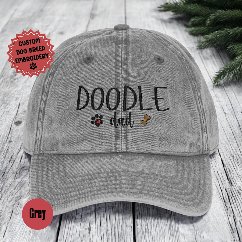 Embroidered Custom Dog Breed Mom/Dad Vintage Cap, Personalized Baseball Cap For Dog Owner, Dog Owner Hat, Gift for Dog Owners Custom Pet cap