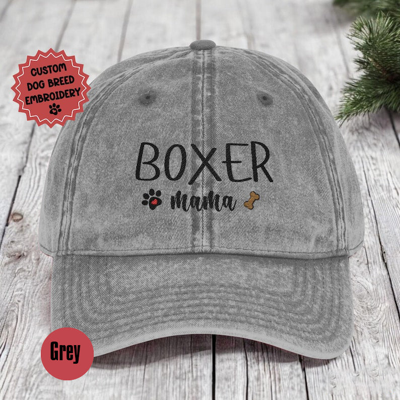 Embroidered Custom Dog Breed Mom/Dad Vintage Cap, Personalized Baseball Cap For Dog Owner, Dog Owner Hat, Gift for Dog Owners Custom Pet cap