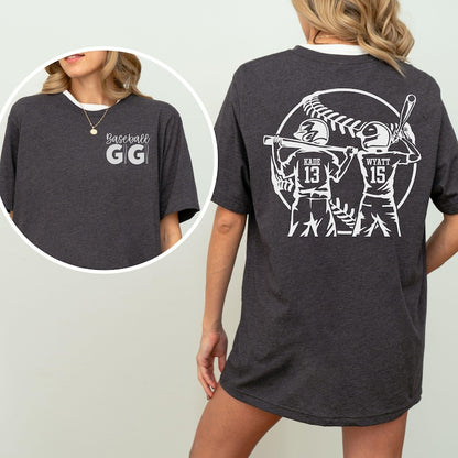 Custom Baseball Gigi Shirt with Players Names & Jersey Numbers Personalized Gift for Baseball Gigi Baseball Gigi Tee Custom Mothers Day Gift