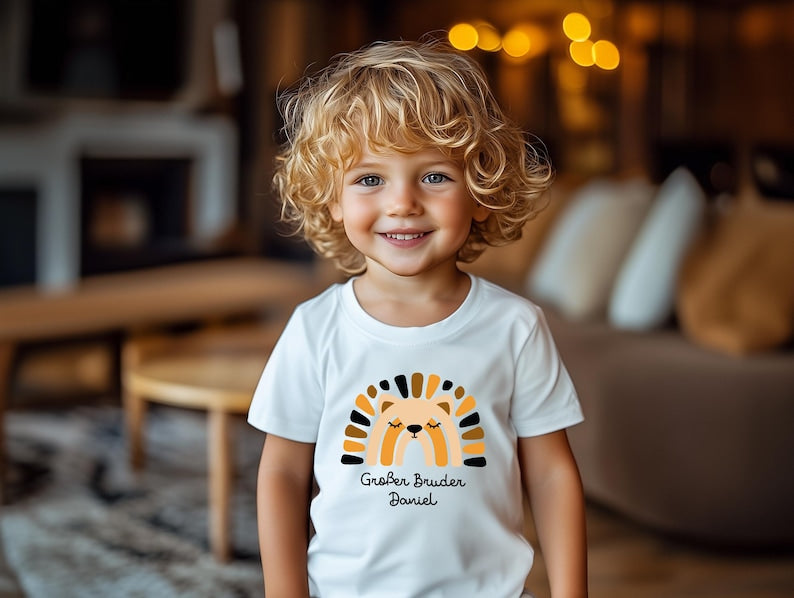 Sibling set: T-shirt & bodysuit. Partner look. Personalized name. Big brother, little sister. Sibling gift matching set.