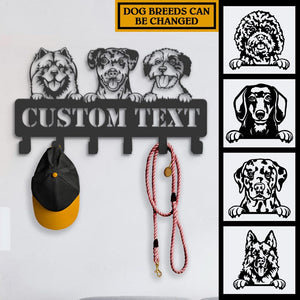 Personalized Peeking dogs Metal Wall Coat Hanger, Dog leash holder, Keys Holder, Hook Rack, Clothes Hook, Porch Organizer, Home Decor