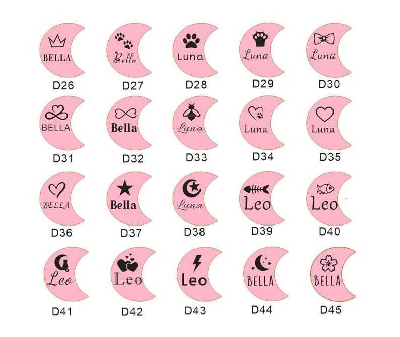 Personalized Moon Pet Tag: Custom Dog Cat ID Tag Personalized Pet Tag, Moon and Stars