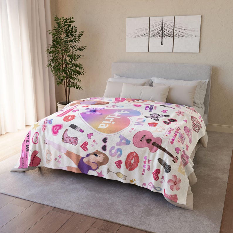 Personalized Name Blanket for kids, Singer blanket personalized, custom blanket, Girl room decor, throw blanket