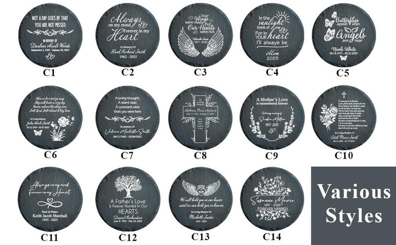 Memorial Stone Personalized Sympathy Gift Real Slate Poem Keepsake Remembrance Bereavement Plaque for Loss of Loved One In Memory Mom Dad