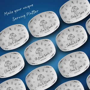 Custom Wedding Plate Personalized Gift Couple Wedding Keepsake Grooms Dinner Gift Wedding Table Decor Bride Groom Custom Engagement Present