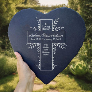 Memorial Stone Personalized Sympathy Gift Real Slate Poem Keepsake Remembrance Bereavement Plaque for Loss of Loved One In Memory Mom Dad