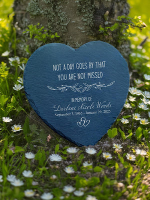 Memorial Stone Personalized Sympathy Gift Real Slate Poem Keepsake Remembrance Bereavement Plaque for Loss of Loved One In Memory Mom Dad