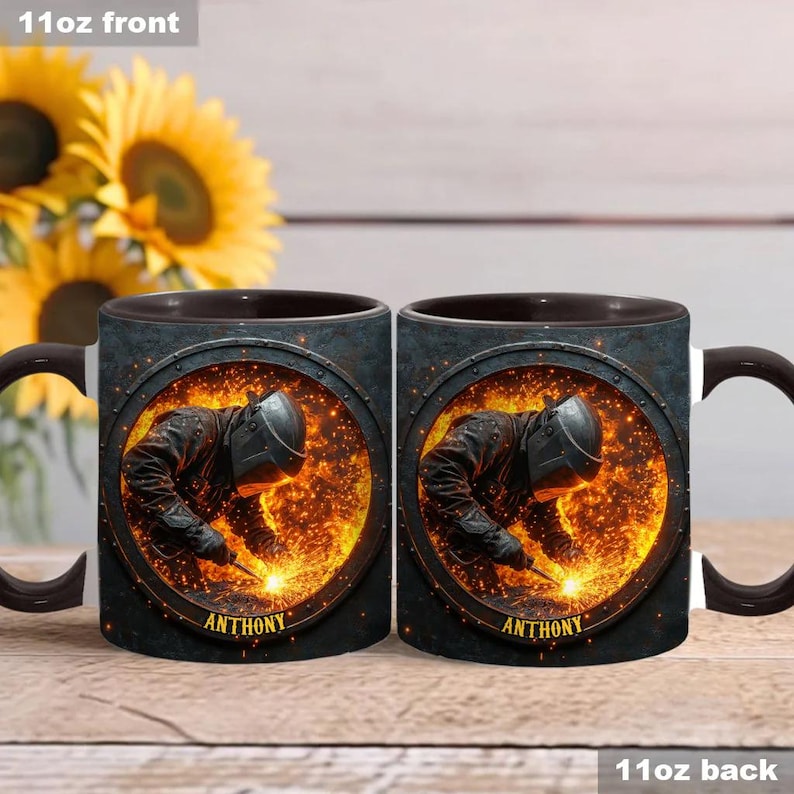 Gift For Welder Man Personalized Welder Accent Mug, Welder Gift for Welding Graduation, Super Cool Welder Mug, Custom Gifts 2025