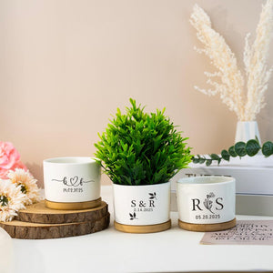 Custom Plant Pot for Couple,Mini Flower Pot,Couple's Name Plant Pot,Engagement Gifts,Gifts for Newlywed,Bridal Shower Gift,Wedding Gift