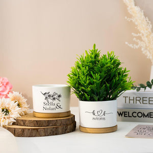 Custom Plant Pot for Couple,Mini Flower Pot,Couple's Name Plant Pot,Engagement Gifts,Gifts for Newlywed,Bridal Shower Gift,Wedding Gift