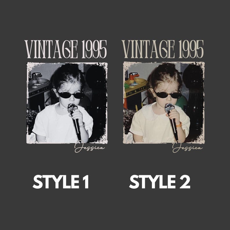 Personalized 30th Birthday Shirt, Custom Photo Year Vintage 1995 Shirt, Custom Year Birthday Shirt, 30th 40th Birthday Gift