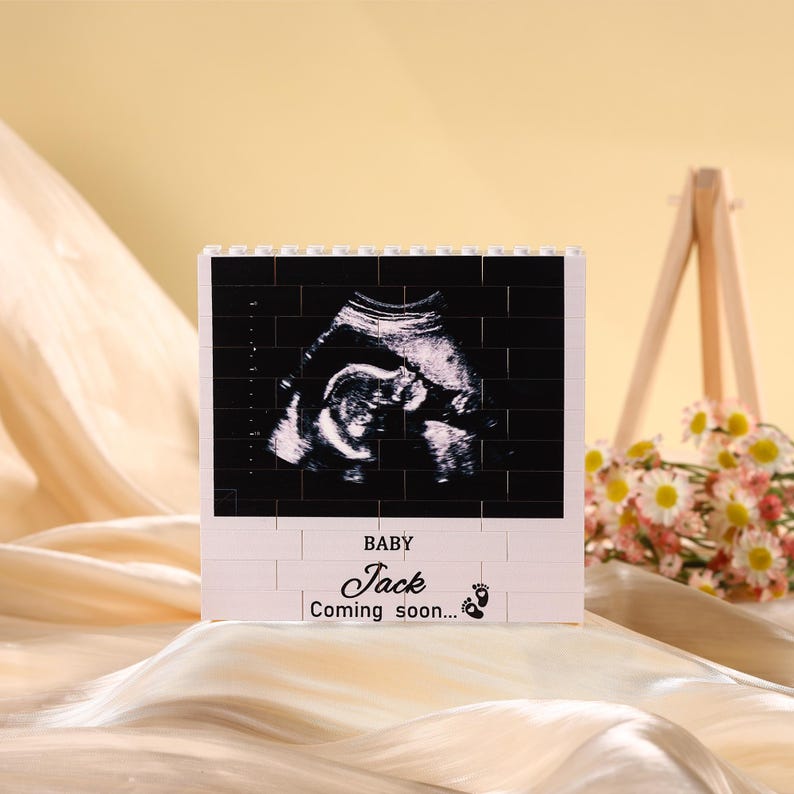 Personalised Ultrasound Building blocks,Baby Scan Photo Building Block,PuzzleDecor,Building blocks,Gifts for New Daddy,Father's Day Gift