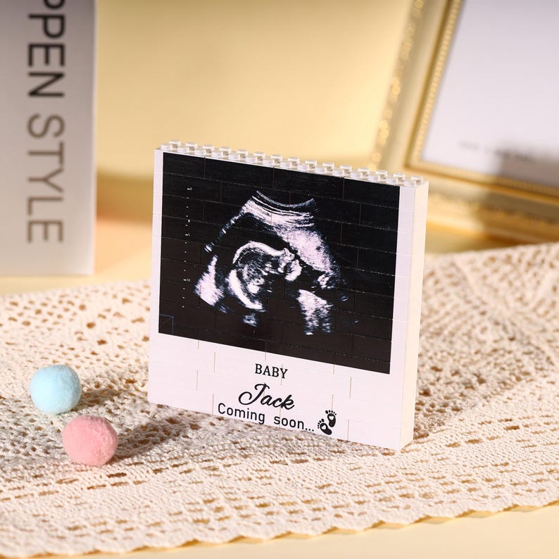 Personalised Ultrasound Building blocks,Baby Scan Photo Building Block,PuzzleDecor,Building blocks,Gifts for New Daddy,Father's Day Gift