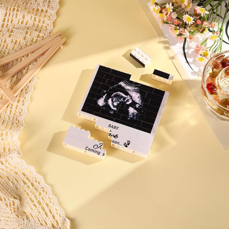 Personalised Ultrasound Building blocks,Baby Scan Photo Building Block,PuzzleDecor,Building blocks,Gifts for New Daddy,Father's Day Gift
