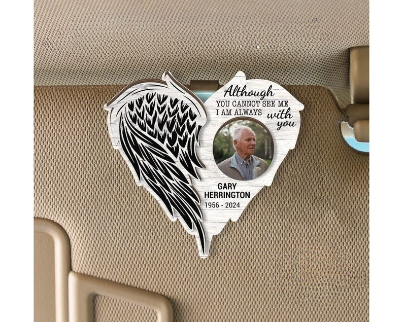 Personalized Memorial Car Visor , In Loving Memory Car Accessory, Custom Photo & Name Tribute