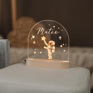 Custom Night Light for Baby Girl, Toddler Bedside Night Light, Custom Name Lamp, Floral Night Light for Nursery Decor, New Baby Gift