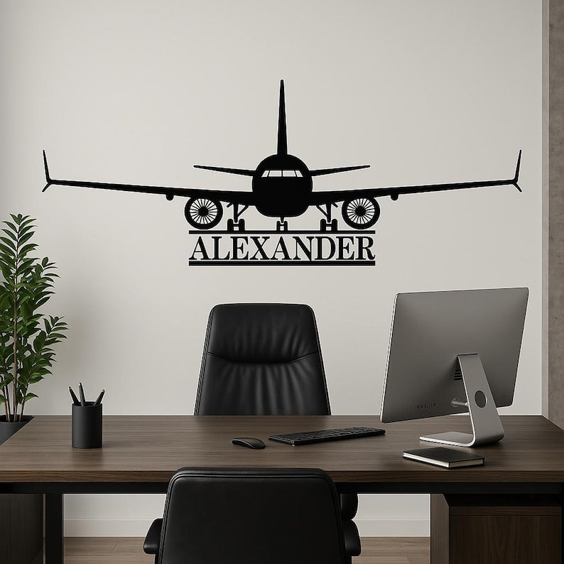 Airplane Name Sign Personalized , Aviation Gift Custom , Aircraft Name Sign, Hangar Sign, Pilot Name Sign, RC Plane Sign, Airforce Wall Art