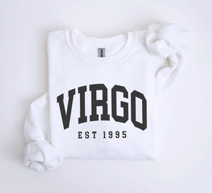 Custom Virgo Sweatshirt, est 1995, Cute Virgo Energy Gift For Virgo, Zodiac Astrology Horoscope Shirt, Unisex Crewneck Sweatshirt