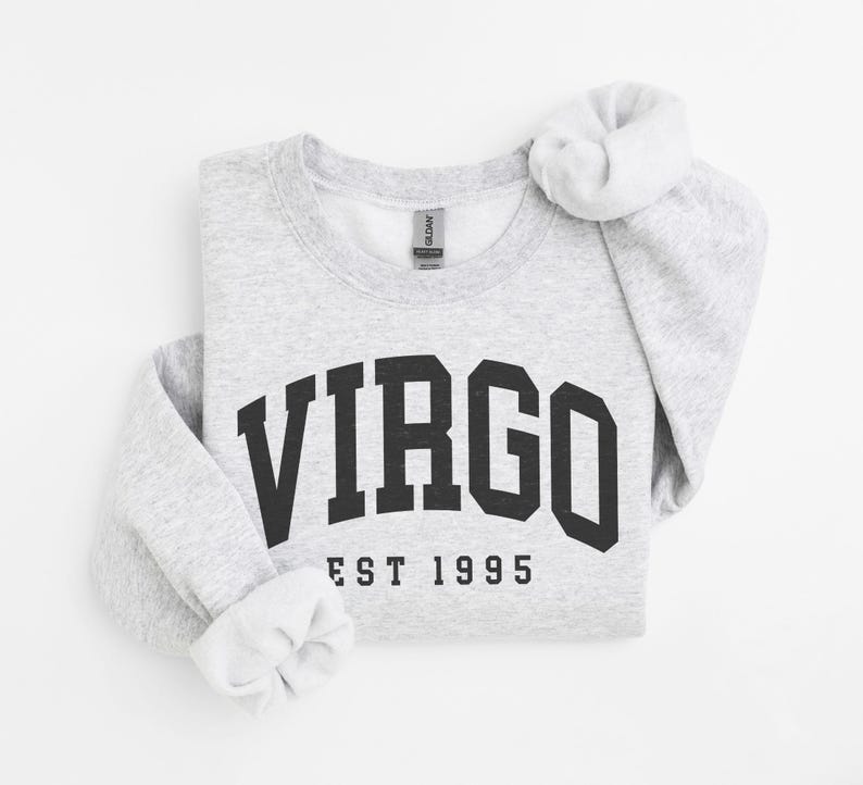 Custom Virgo Sweatshirt, est 1995, Cute Virgo Energy Gift For Virgo, Zodiac Astrology Horoscope Shirt, Unisex Crewneck Sweatshirt