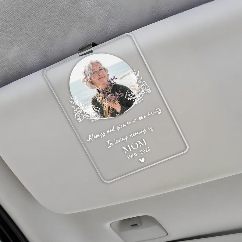 Personalized Memorial Photo Car Visor Clip, Memorial Gift, Custom Memorial Sun Visor Picture Clip, Loss Of Dad Gift, Memorial Keepsake Gifts