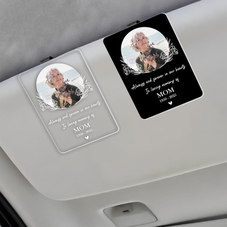 Personalized Memorial Photo Car Visor Clip, Memorial Gift, Custom Memorial Sun Visor Picture Clip, Loss Of Dad Gift, Memorial Keepsake Gifts