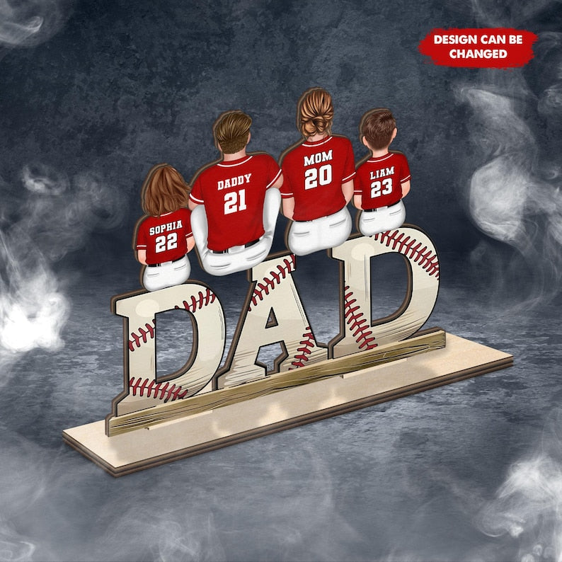 Custom Wooden Plaque, Birthday, Father's Day Gift For Baseball Dad, Grandpa, Baseball Lover, Baseball Player, Custom Baseball Family Print