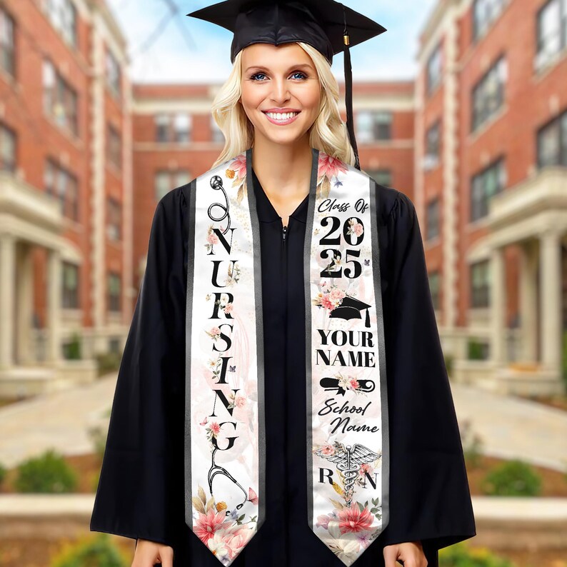 Customized Nursing Stole, Nursing Graduation Stole, RN Stole Nursing Stole Graduation 2025, Nursing Graduation, Nursing Stole Graduate 2025