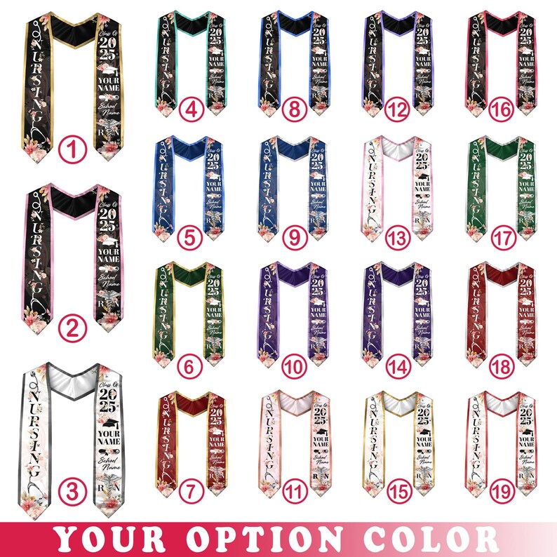 Customized Nursing Stole, Nursing Graduation Stole, RN Stole Nursing Stole Graduation 2025, Nursing Graduation, Nursing Stole Graduate 2025
