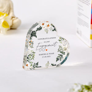 Personalised Engagement Keepsake Gift Plaque with Couple Names Date Wedding Gift Unique Bridal Shower Bride Gift Engaged Couple Gift For Her