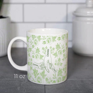 Gift for Boy Mom Twin Mommy Personalized Mother's Day Mug Baby Shower Birthday Custom Cup Custom Mother's Day Mug Holding Hands with Kids