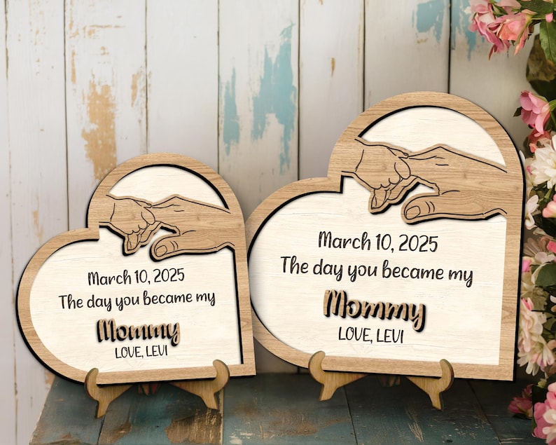 Personalized Day You Became My Mommy Gift, First Mothers Day Gift From Baby, Wooden Sign Gift For New Mom, First Time Mothers Day Gifts