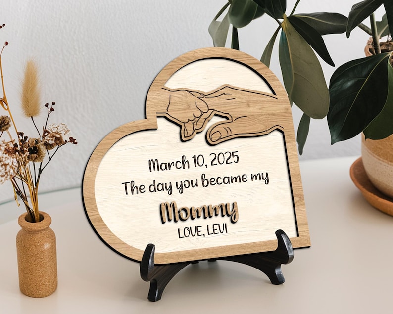 Personalized Day You Became My Mommy Gift, First Mothers Day Gift From Baby, Wooden Sign Gift For New Mom, First Time Mothers Day Gifts