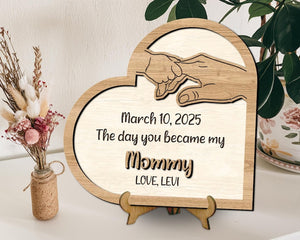 Personalized Day You Became My Mommy Gift, First Mothers Day Gift From Baby, Wooden Sign Gift For New Mom, First Time Mothers Day Gifts