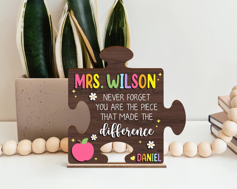Personalized Gifts For Teacher, Custom 3D Teacher Plaque For Desk, Teacher Gifts From Student, Teacher Desk Sign, Thank You Teacher Gift