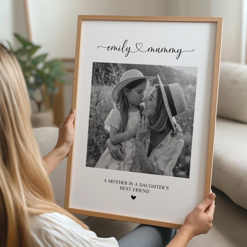 Personalised Mothers Day Gift, Photo collage. Mum Daughter gift. Photo family Print. First Mothers day ideas. Mom or Nanny Picture gifts.