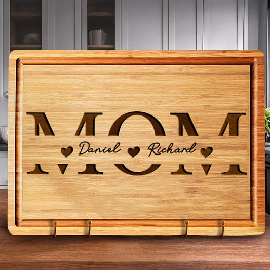Personalized Mothers Day Gift, Custom Cutting Board, Personalized Gift for Mom, Wife, Unique Gift for Grandma, Mom Birthday Gifts
