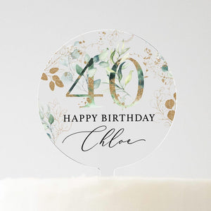 Personalised Happy Birthday Cake Topper, Birthday Acrylic Cake Topper, 18th 21st 30th 40th 50th Birthday, Clear Cake Topper, Birthday Name