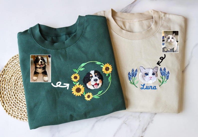 Embroidered custom pet sportswear, custom embroidered dog sportswear, unisex round neck, hoodie, unisex T-shirt, pet lover gift il_794xN.6763959660_iezx.jpg