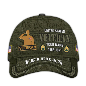 Personalized Veteran Caps We The People Patriotic Baseball Hat, Military Hats For Veterans, Bald Eagle Hat, Adjustable Tactical Cap