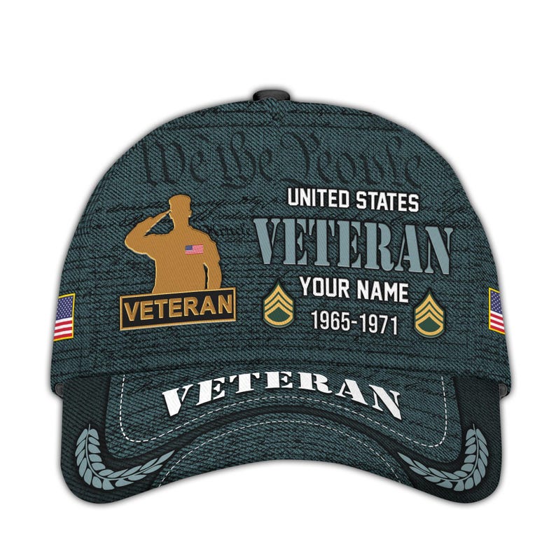 Personalized Veteran Caps We The People Patriotic Baseball Hat, Military Hats For Veterans, Bald Eagle Hat, Adjustable Tactical Cap