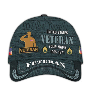 Personalized Veteran Caps We The People Patriotic Baseball Hat, Military Hats For Veterans, Bald Eagle Hat, Adjustable Tactical Cap
