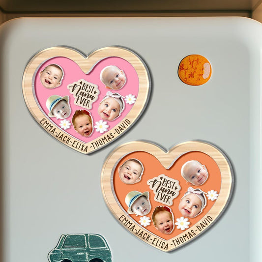 Personalized Mother's Day Gift For Nana, Custom Baby Face With Name Magnet, Best Nana Ever Magnet, Gift For Grandma, Gift From Grandkids