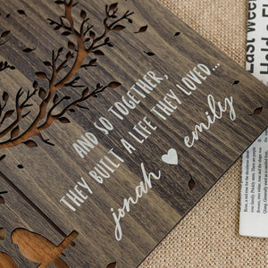 Personalized Love Birds Couple Plaque, Engagement Wedding Anniversary Gift, Custom Long Distance Couple Gift for Parent Grandparent