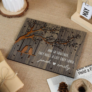 Personalized Love Birds Couple Plaque, Engagement Wedding Anniversary Gift, Custom Long Distance Couple Gift for Parent Grandparent